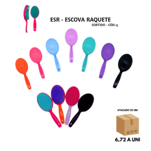 Escova Oval Cabelo Profissional – Caixa com 50 Unidades
