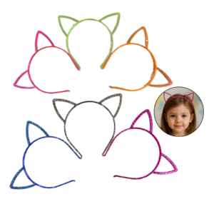 Tiara Gatinho com Glitter Brilhante | Atacado com 180un