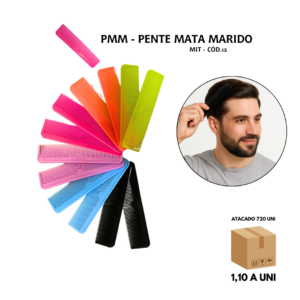 Pente Profissional “Mata Marido” – Caixa com 60 Pacotes (12 Unidades Cada) | 720 Unidades no Total