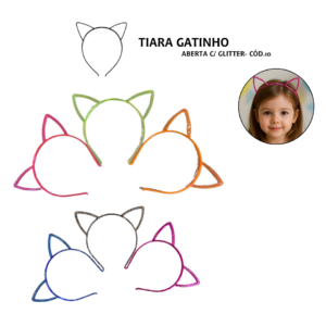 Pacote C/ 6 Tiaras Gatinho Festa Lembrancinha Orelha Gatinho